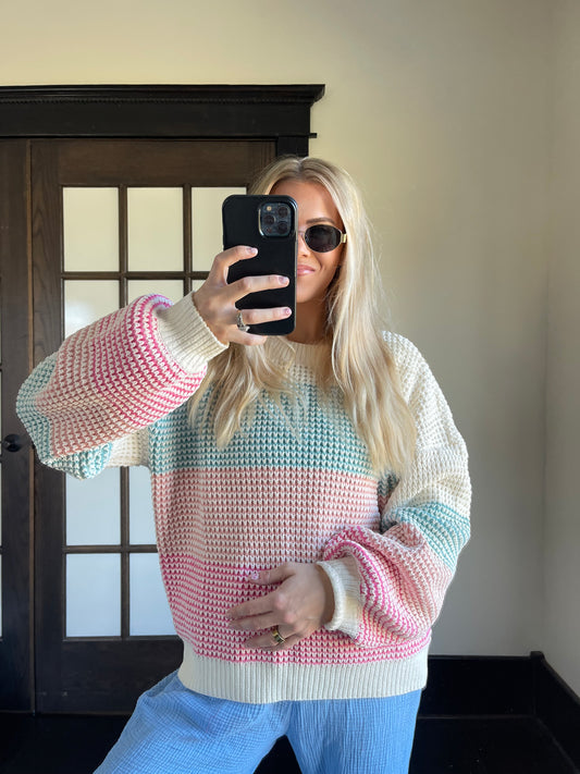 Color Block Knit Sweater