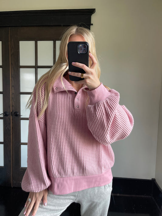 Rosé Textured Henley