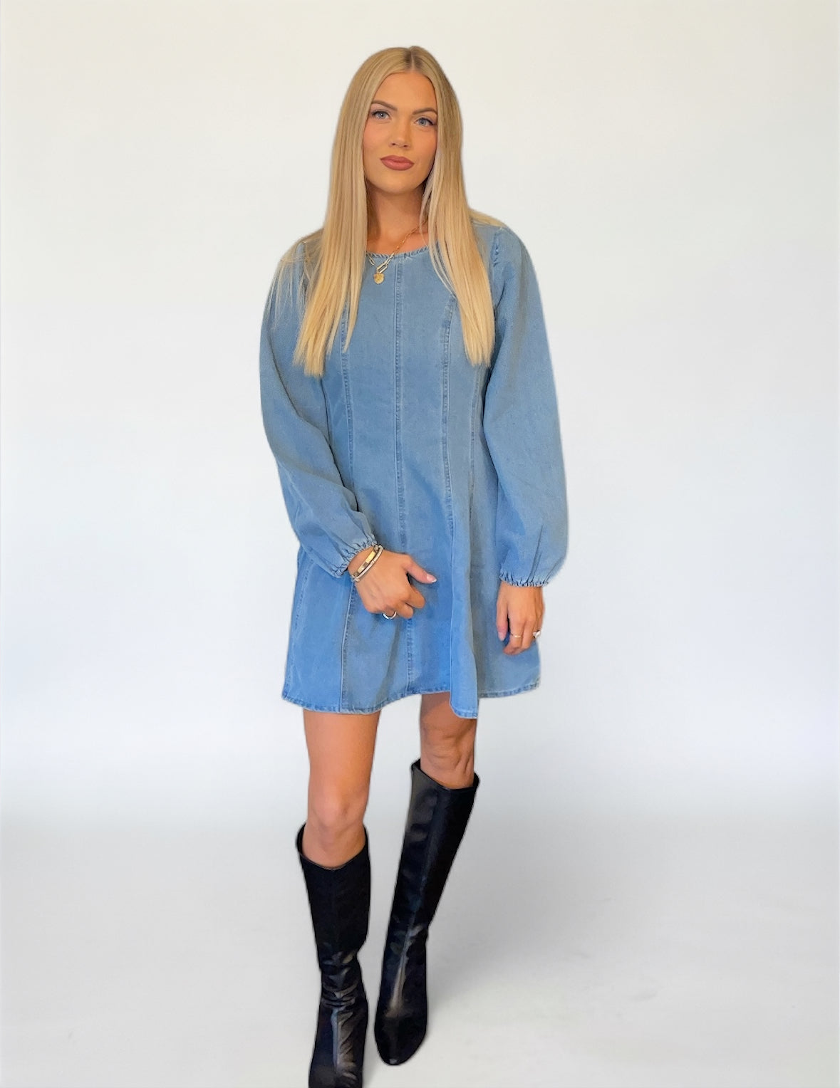 Mineral Washed Denim Dress