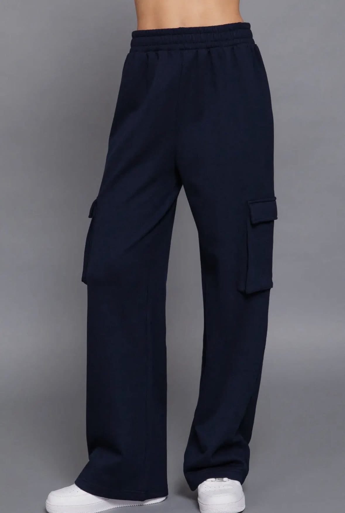 Navy Cargo Sweatpants