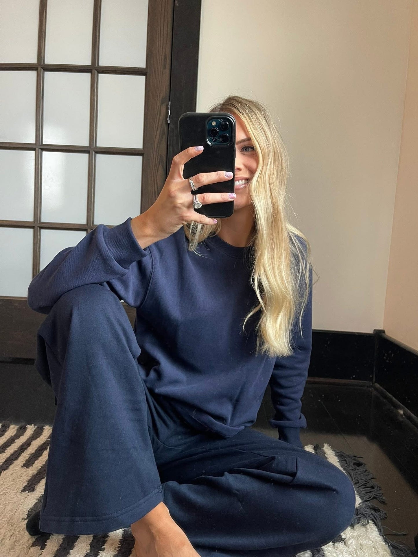Navy Cargo Sweatpants